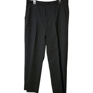 Men's Stafford 36/30 Classic Black 100% Worsted Wool Dress Pants  [0173]